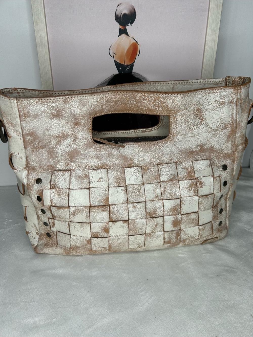 Bed Stu Orchid Woven Leather Satchel Handbag - Nectar Lux - Picture 2 of 10